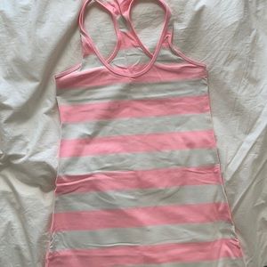 Lululemon cool racerback pink/white stripes